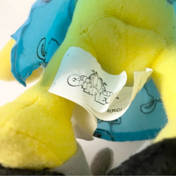 Vintage Odie With PJ with Bunny Slippers Plush Stuffed Animal Garfield - Picture 15 of 16